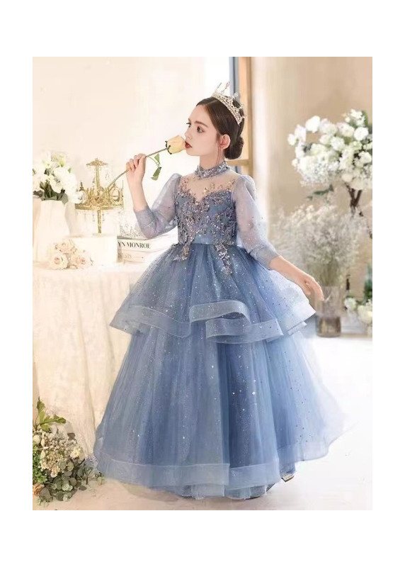 robe de cérémonie pour enfants féerique bleu ciel