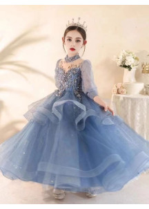 Vestido de ceremonia para niños hada azul cielo