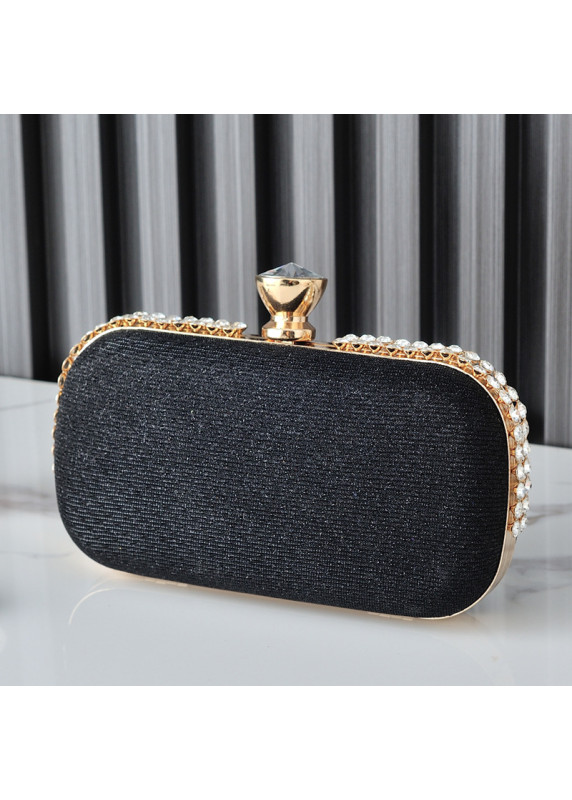 Pale Pink Evening Clutch with Golden Crystal Clasp