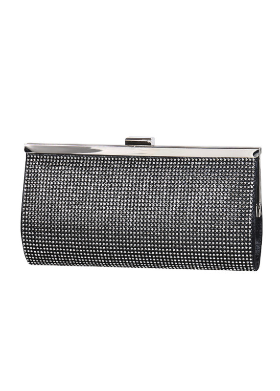 Black Evening Clutch Covered in Sparkling Crystals