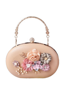 Bolso de Mano de Noche con Ramo Floral en Relieve