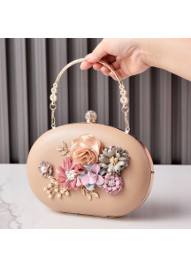 Bolso de Mano de Noche con Ramo Floral en Relieve