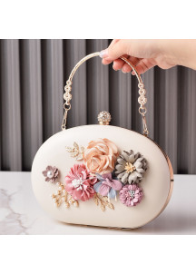 Bolso de Mano de Noche con Ramo Floral en Relieve