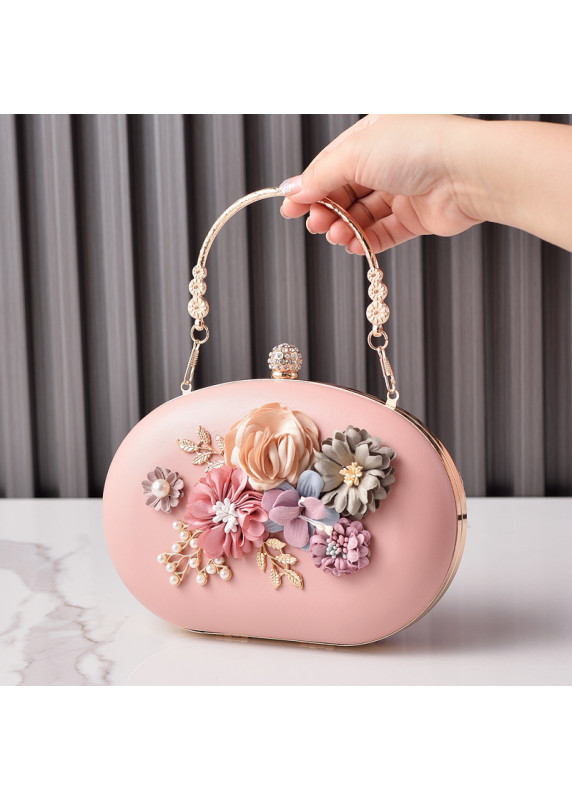 Bolso de Mano de Noche con Ramo Floral en Relieve