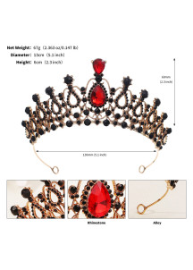 Diadema Gótico de Noche con Piedras Rojas y Negras