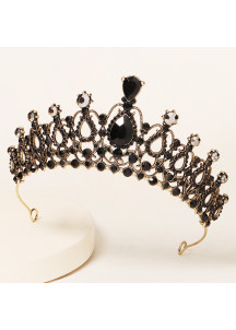 Gothic Evening Diadem with Red and Black Stones