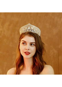 Gothic and Theatrical Evening Diadem with Red Stones