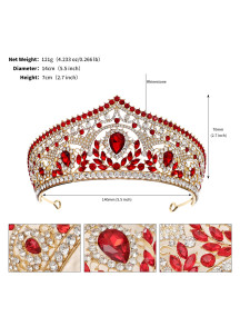 diadème gothique et théâtrale de soirée à pierres rouges