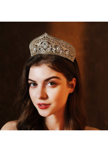 Gothic and Theatrical Evening Diadem with Red Stones