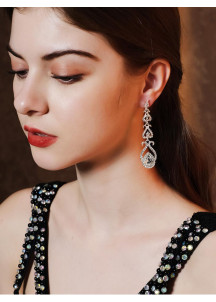 Tear-Shaped Crystal Earrings