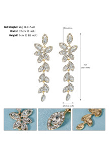 Faceted Crystal Flower-Shaped Earrings