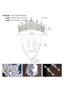 Juego de Joyas Dorado con Cristales Centelleantes: Diadema, Collar y Aretes