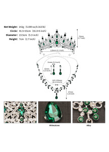 Juego de Joyas Dorado con Cristales Centelleantes: Diadema, Collar y Aretes