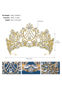 Diadema de Boda de Cristal Cincelado con Estilo Princesa