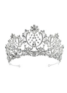 Diadema de Boda de Cristal Cincelado con Estilo Princesa