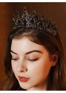 Luxurious Black Crystal Baroque Evening Tiara