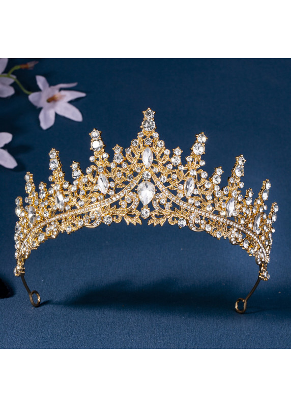 Diadema de Noche de Cristal Negro con Estilo Barroco de Lujo