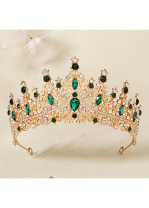 Diadema de Noche de Cristal Negro con Estilo Barroco de Lujo