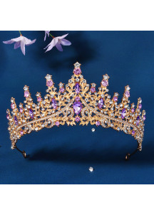 Diadema de Noche de Cristal Negro con Estilo Barroco de Lujo