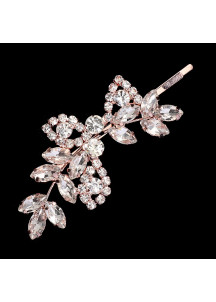 Sparkling Crystal Hairpin with Floral Design