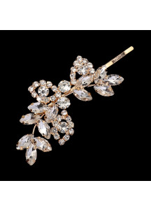 Sparkling Crystal Hairpin with Floral Design