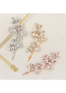 Sparkling Crystal Hairpin with Floral Design