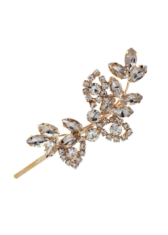 Sparkling Crystal Hairpin with Floral Design