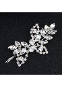 Sparkling Crystal Hairpin with Floral Design