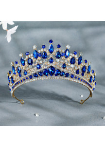 Luxurious Evening Tiara Sparkling with Red and Clear Stones