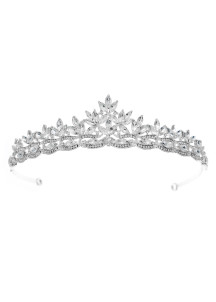 Elegant Evening Tiara Adorned with Sparkling Crystals and Floral Design