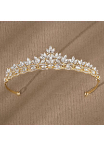 Elegant Evening Tiara Adorned with Sparkling Crystals and Floral Design