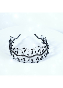 Sparkling Bridal Headband Adorned with Translucent Pearls