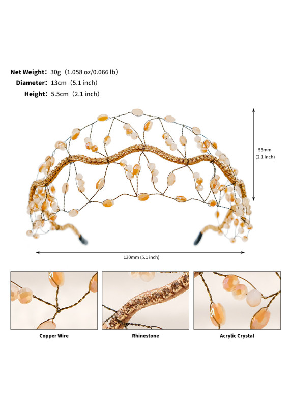 Serre-tête de mariée scintillante rehaussé par les perles translucides