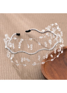 Sparkling Bridal Headband Adorned with Translucent Pearls