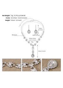 parure étincelante serti de diamants en cascade (collier + boucles d'oreilles)