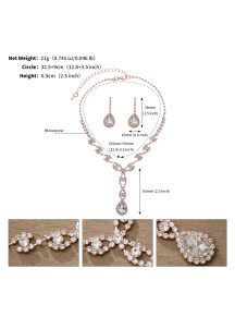 Sparkling Diamond Cascade Jewelry Set (Necklace + Earrings)