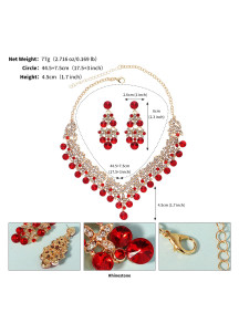 Evening Jewelry Set with Sparkling Stones in Cluster Design (Necklace + Earrings)