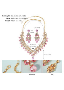 Evening Jewelry Set with Sparkling Stones in Cluster Design (Necklace + Earrings)