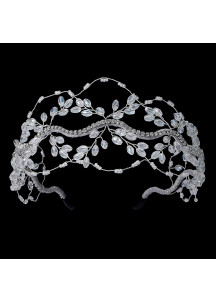 Dark Hair Headband with Black Pearls