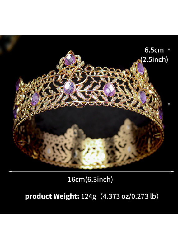 Exquisite Crown with Delicate Floral Design Enhanced by Precious Crystals