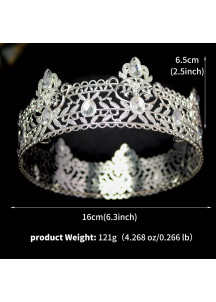 Exquisite Crown with Delicate Floral Design Enhanced by Precious Crystals