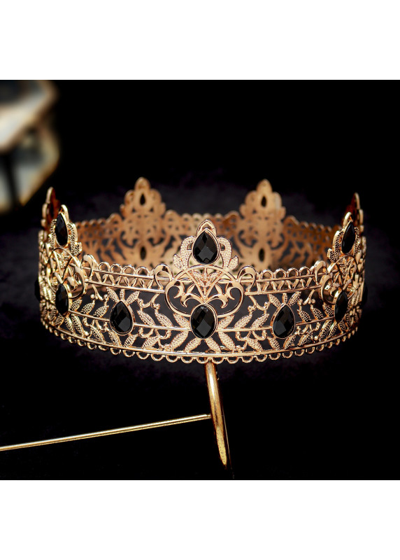 Exquisite Crown with Delicate Floral Design Enhanced by Precious Crystals