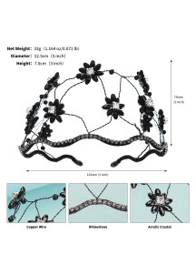 coiffure de mariée serre-tête étincelante design floral à perles