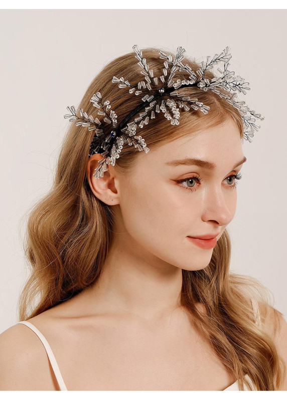 Winter Ice Headpiece with Translucent Crystal Branches