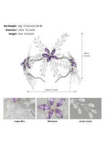 serre-tête design florale lilas rehaussées de cristaux taillés en forme de gouttes