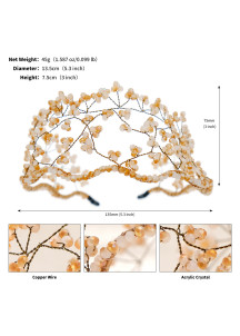 serre-tête à délicats cristaux design floral et mythique