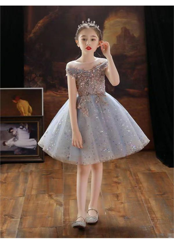 Sky Blue tulle Flower Girl Dress