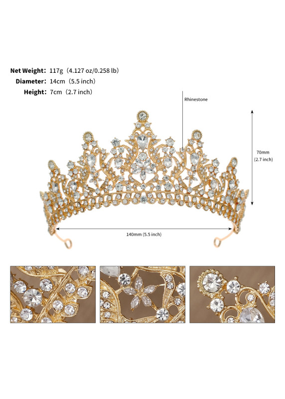 diadème de soirée design à motifs floraux avec pierres scintillantes