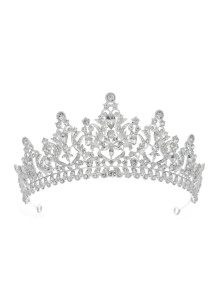 Evening Tiara: Floral Motif Design with Sparkling Stones