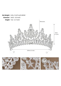 diadème de soirée design à motifs floraux avec pierres scintillantes